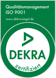 Zertifizierung Siegel Dekra Logo DIN ISO 9001
